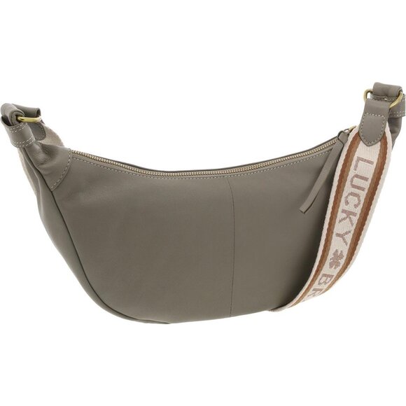 New Lucky Brand TYRA Leather sling Bag w/crescent shape Green/Gray Color - Picture 3 of 9